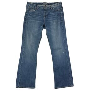 Common Genes‎ Bootcut Jeans Womens 14 Blue Stretch Denim Embroidered Pocket Y2K
